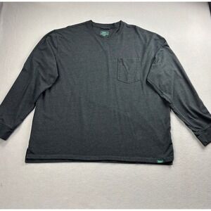 Woolrich Green Label Men XXL Long Sleeve Pocket T-Shirt Dark Heather Gray Basic